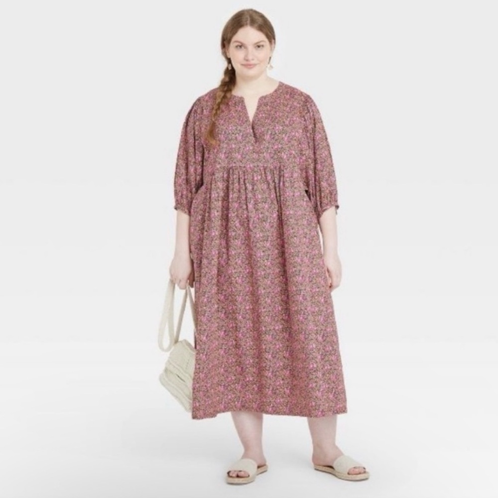 Universal Thread Floral Balloon Sleeve Prairie Dress XL
